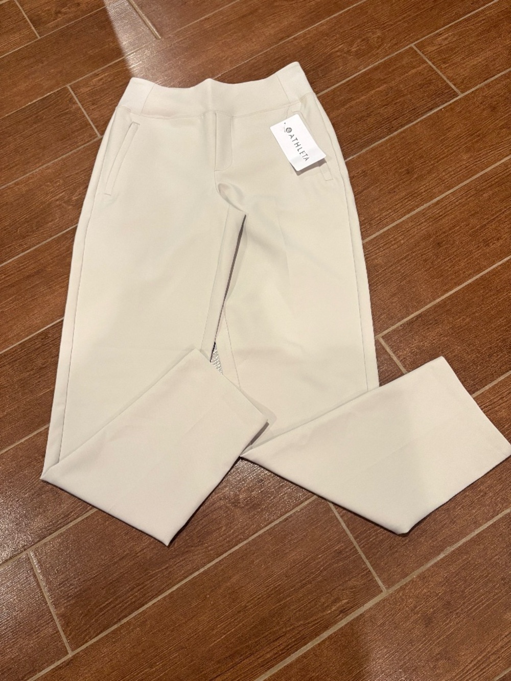 nwt athleta endless pants size 2 khaki color brand new with tags